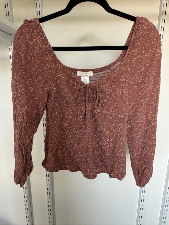 URBAN Romantics Tops - Pink long sleeve top with white polka dot details